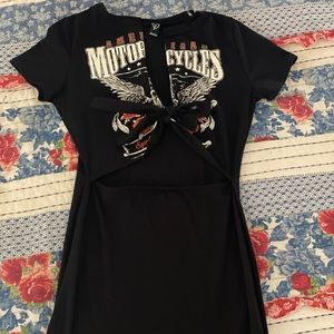 Windsor motorcycle open midriff dress